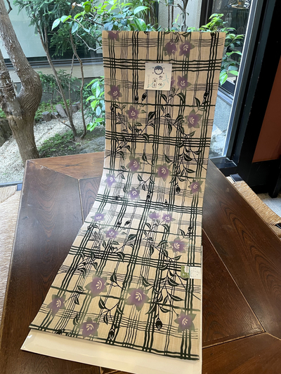 竺仙浴衣　綿紬　綿芭蕉紬　 玉むし菱形格子柄　used Amazon.co.jp: 竺仙浴衣（ちくせん）綿芭蕉玉むし本染浴衣 千鳥